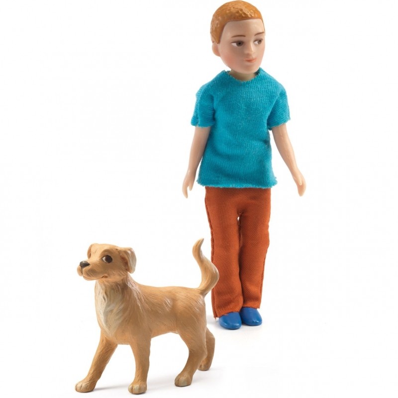 Poupée Xavier et son chien Djeco