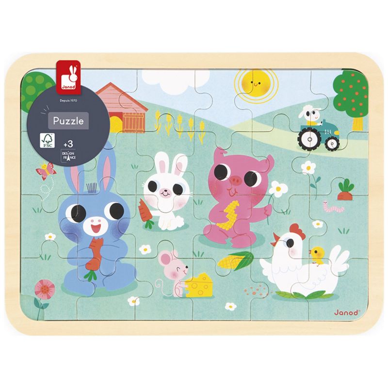 Puzzle A la ferme (24 pièces) Janod Packaging 5