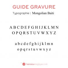 Gravure prénom sur bijou (Typo 1 Mongolien Baiti)
