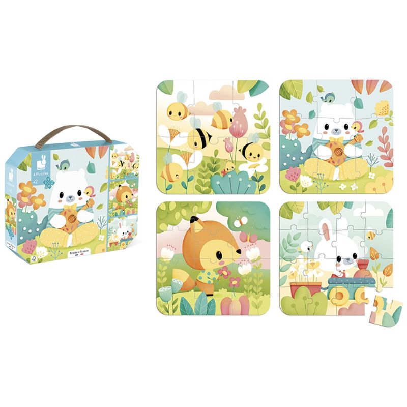 Malette de 4 petits puzzles (6 à 16 pièces) Janod Produit 3