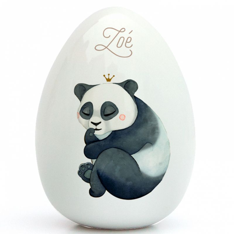 Oeuf en porcelaine Panda (personnalisable) Gaëlle Duval