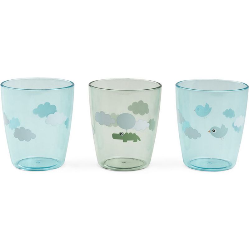 Lot de 3 gobelets Yummy Happy clouds vert (120 ml) Done by Deer