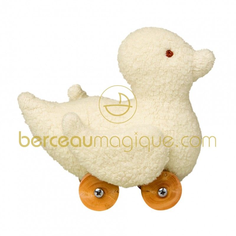 Mini canard à roulettes ivoire (12 cm) Trousselier