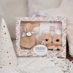 Coffret Chaussons et Doudou Beige Lapin Doudou