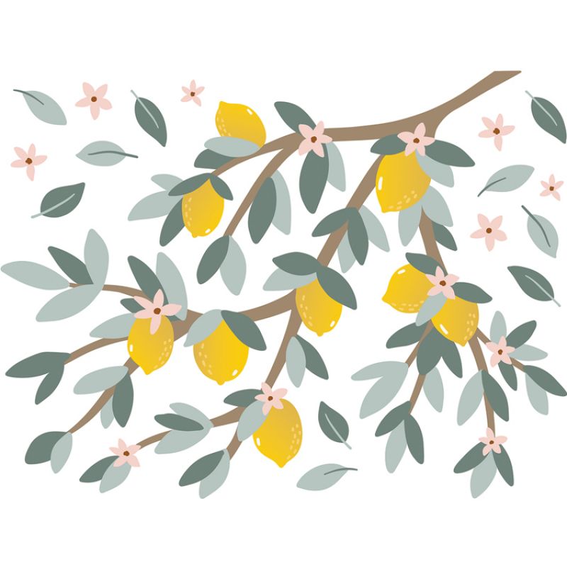 Stickers muraux Citrons sur branche (64 x 48 cm) Lilipinso