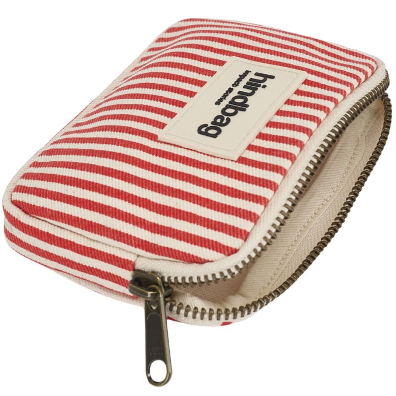Porte-monnaie Lili Rayures Fines Rouge Hindbag Produit ouvert 4