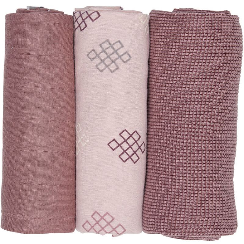 Lot de 3 langes Empire Plush rose (70 x 70 cm) Lodger
