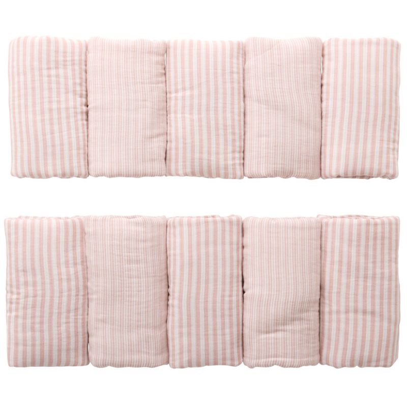 Protège barreaux rayé vieux rose Soft Stripes (pour lits 60 x 120 et 70 x 140 cm) BB & Co Produit 1