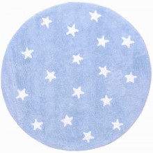 Tapis garçon souple petites étoiles bleu (diamètre 140 cm)  par Lorena Canals