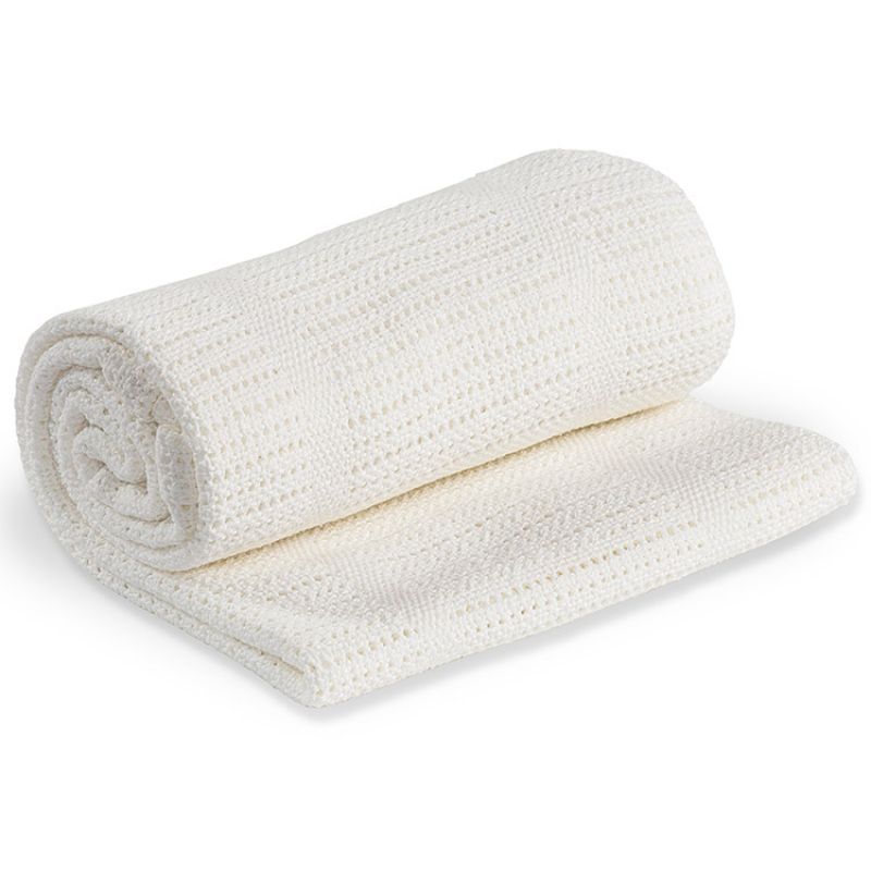 Couverture bébé tricot blanche (80 x 100 cm) Lulujo