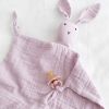 Doudou Bunny Lilas en mousseline de coton (40 x 40 cm)  par Bemini