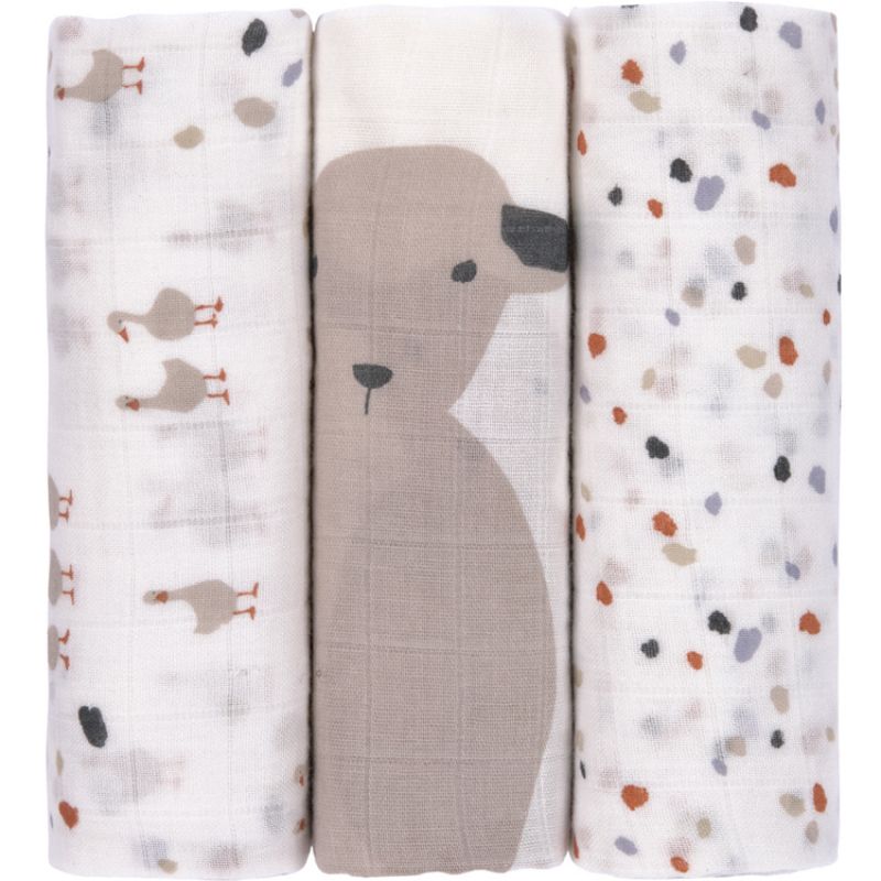 Lot de 3 langes Tiny Farmer Pois (80 x 80 cm) Lässig