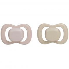 Lot de 2 sucettes symétriques en silicone Blush-Latte (0-6 mois) - B.Box