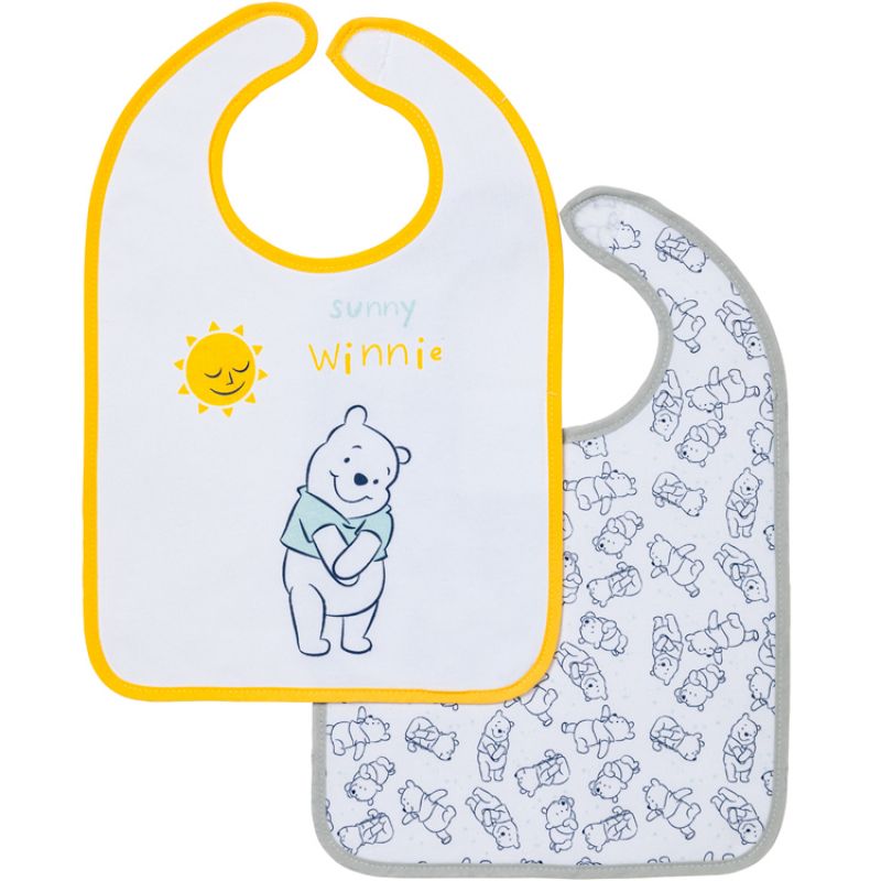 Lot de 2 bavoirs 1er âge Winnie l'ourson Babycalin