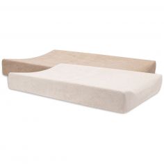 Lot de 2 housses de matelas à langer en éponge Wild Rose (50 x 70 cm) - Jollein