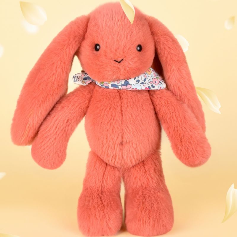 Peluche Lapin Fleurette Terracotta (25 cm) Doudou et Compagnie Ambiance 4