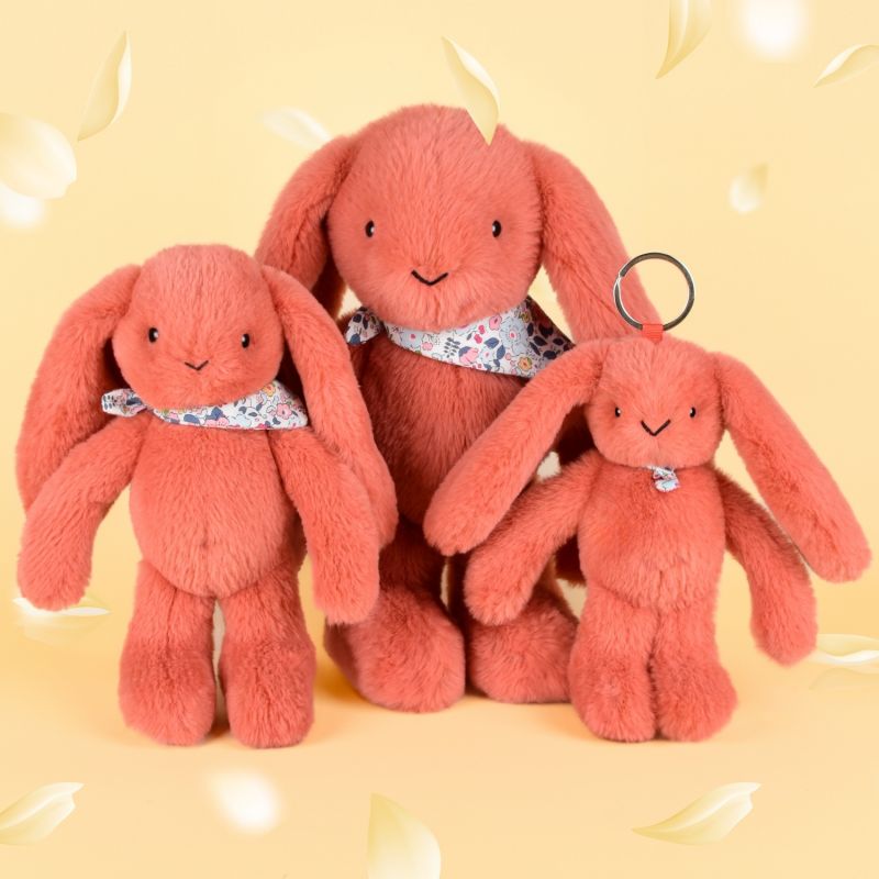 Peluche Lapin Fleurette Terracotta (25 cm) Doudou et Compagnie Ambiance 5