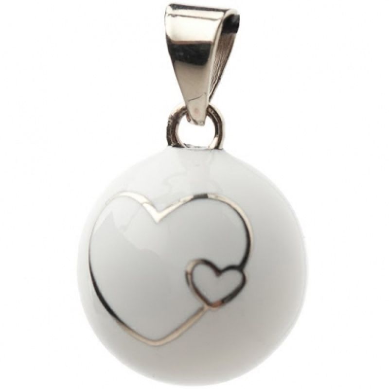 Bola blanc coeur argenté Bola
