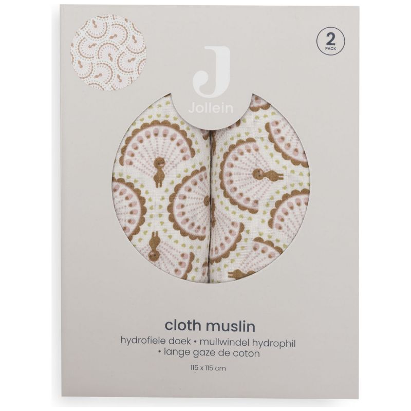 Lot de 2 maxi-langes en gaze de coton Soft Plumes (115 x 115 cm) Jollein Packaging 5