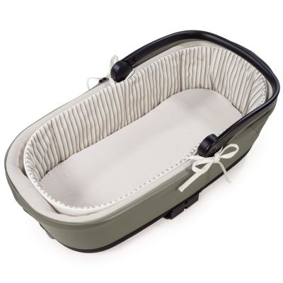 Housse de nacelle avec tiges + Drap-housse pour nacelle Botton Rayures