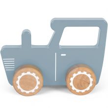 Petit tracteur en bois blue  par Little Dutch