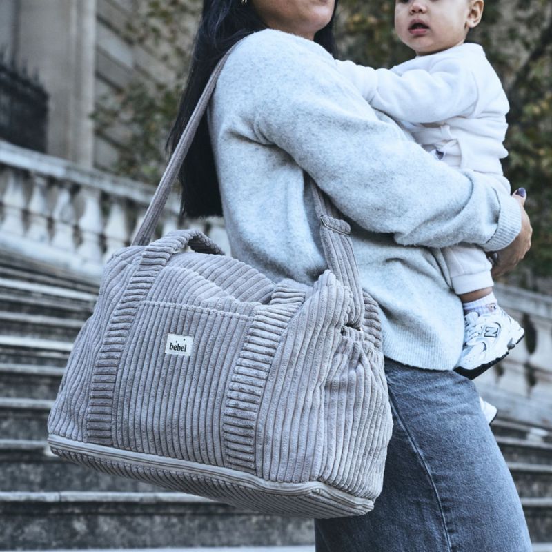 Sac à langer 24/48h Capsule velours Mink BEBEL Ambiance 2