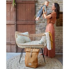 Sac à dos à langer en polyester recyclé Green label Rolltop curry