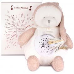 Veilleuse musicale projection d'étoiles ours rose - Doudou et Compagnie