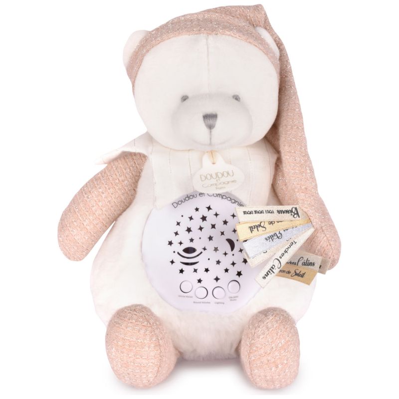Veilleuse musicale projection d'étoiles ours rose Doudou et Compagnie Produit 3