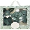 Coffret Chaussons et Doudou Vert Sauge Lapin Doudou - Doudou et Compagnie