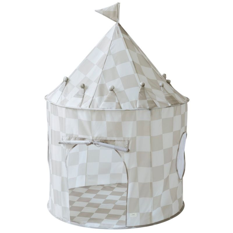 Tente de jeu en tissu recyclé Damier beige 3 sprouts Produit 1