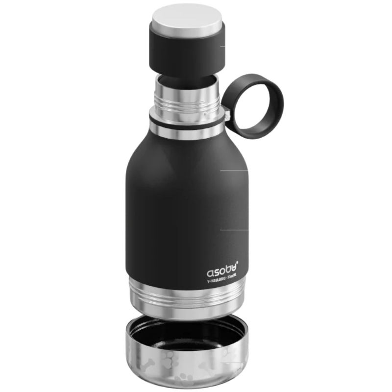 Gourde isotherme pour chien 2 en 1 Noir (1 litre) Asobu Produit 3