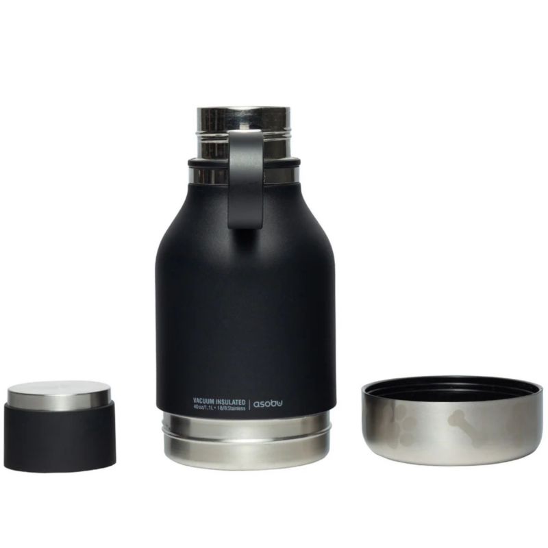 Gourde isotherme pour chien 2 en 1 Noir (1 litre) Asobu Produit 4