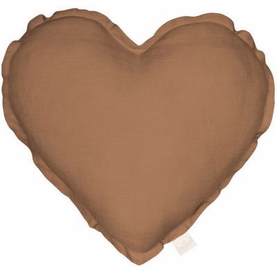 Coussin coeur chocolat Pure nature (40 cm)  par Cotton&Sweets