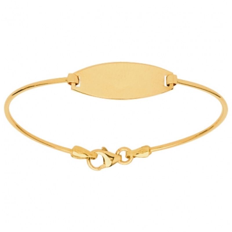 Gourmette jonc bébé fil rond (or jaune 750°) Berceau magique bijoux