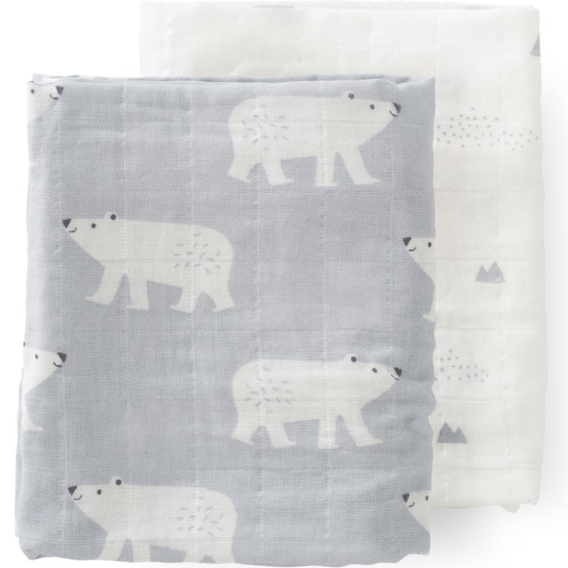 Lot de 2 langes Ours polaire (70 x 60 cm) Fresk
