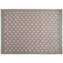 Tapis enfant Acrylique petites étoiles gris et rose (120 x 160 cm)  par Lorena Canals