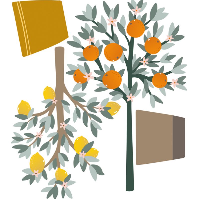 Stickers muraux Oranger et citronnier (77 x 87 cm) Lilipinso