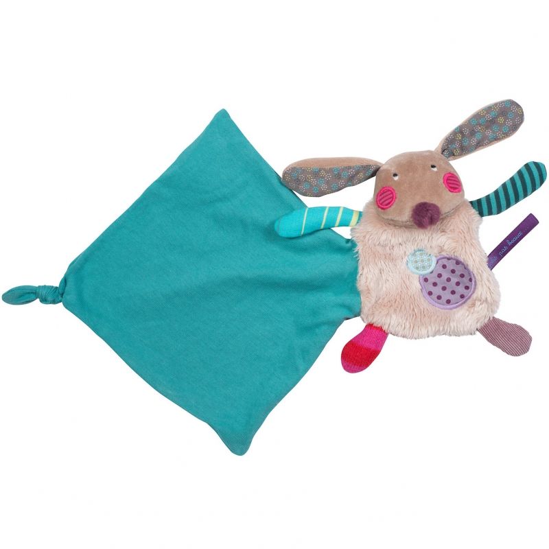 Doudou mouchoir lapin Jolis pas beaux (16 cm) Moulin Roty