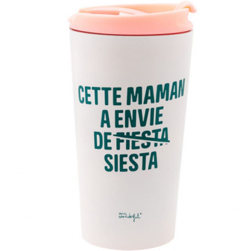 Mug de voyage Cette maman a envie de siesta (370 ml) Mr. Wonderful