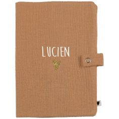 Protège carnet de santé Gaze Camel (personnalisable) - Atelier Wagram