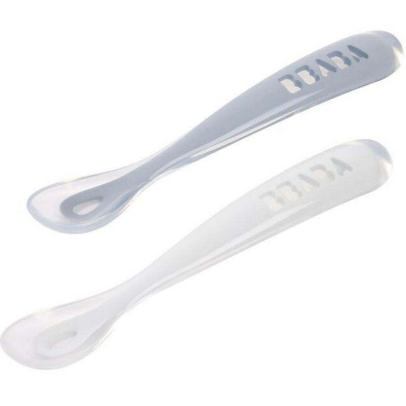Lot de 2 cuillères silicone 1er âge Duo Galet Bleu nuage Béaba Produit 1