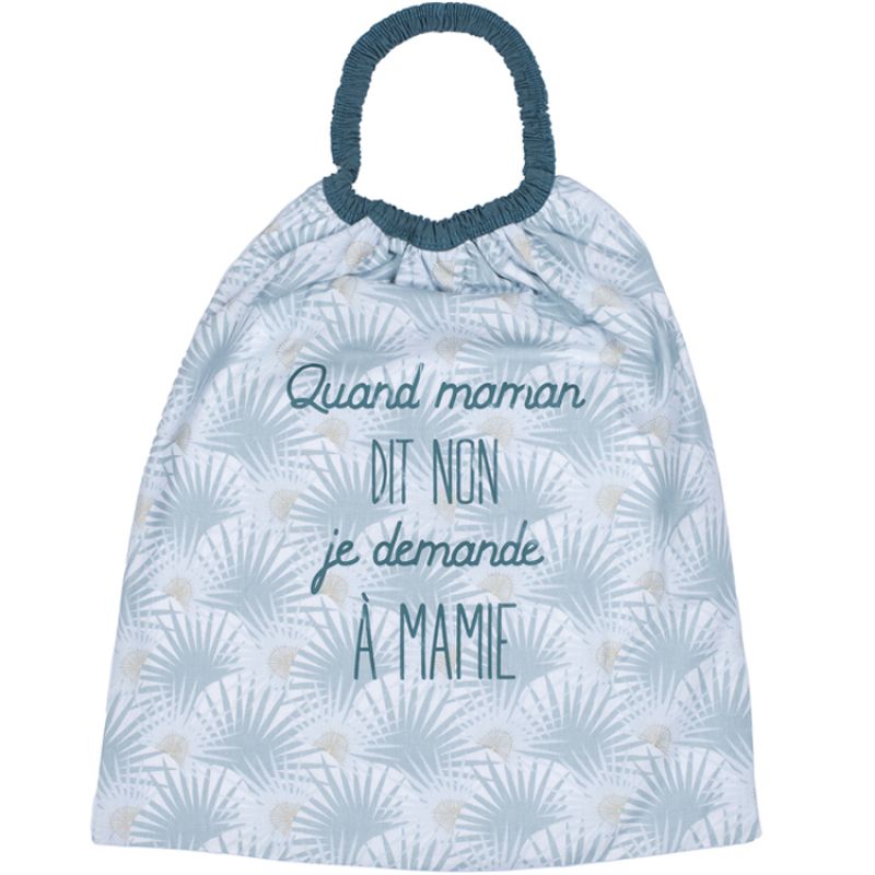 Bavoir passe-tête Quand maman dit non je demande à mamie Palmier BB & Co