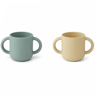 Lot de 2 tasses à anses Gene lapin peppermint wheat yellow mix Liewood