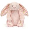 Peluche Bashful Lapin en fleurs Cerise (18 cm)  par Jellycat