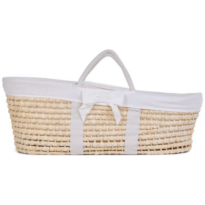 Couffin moïse naturel avec matelas et habillage jersey écru Childhome
