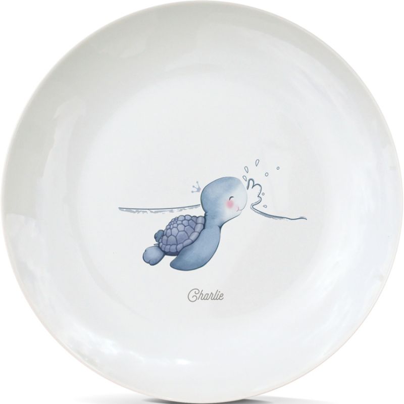 Assiette en porcelaine Tortue de mer (personnalisable) Gaëlle Duval
