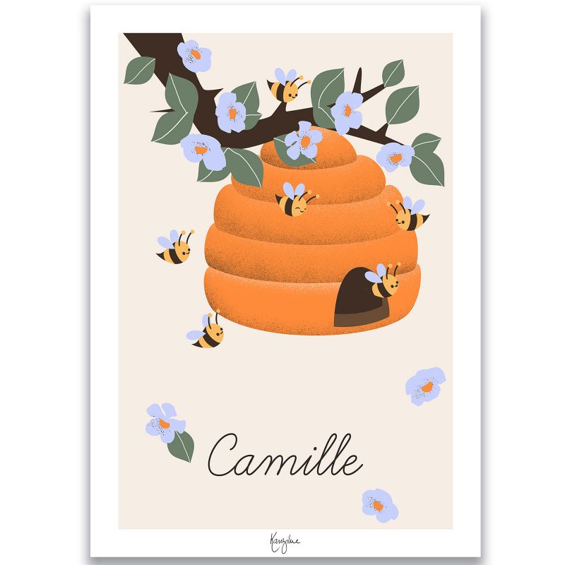 Affiche A3 Les abeilles (personnalisable) Kanzilue