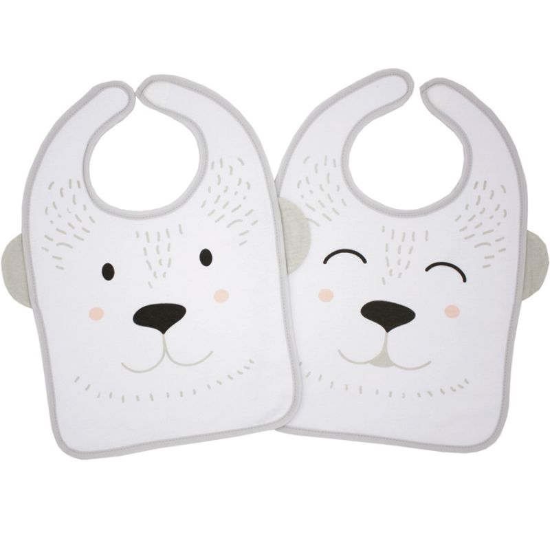 Lot de 2 bavoirs à velcro Ludiques Ours Babycalin