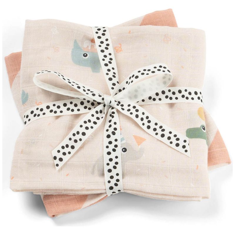 Lot de 2 langes Celebration Rose (65x65 cm) Done by Deer Produit 2